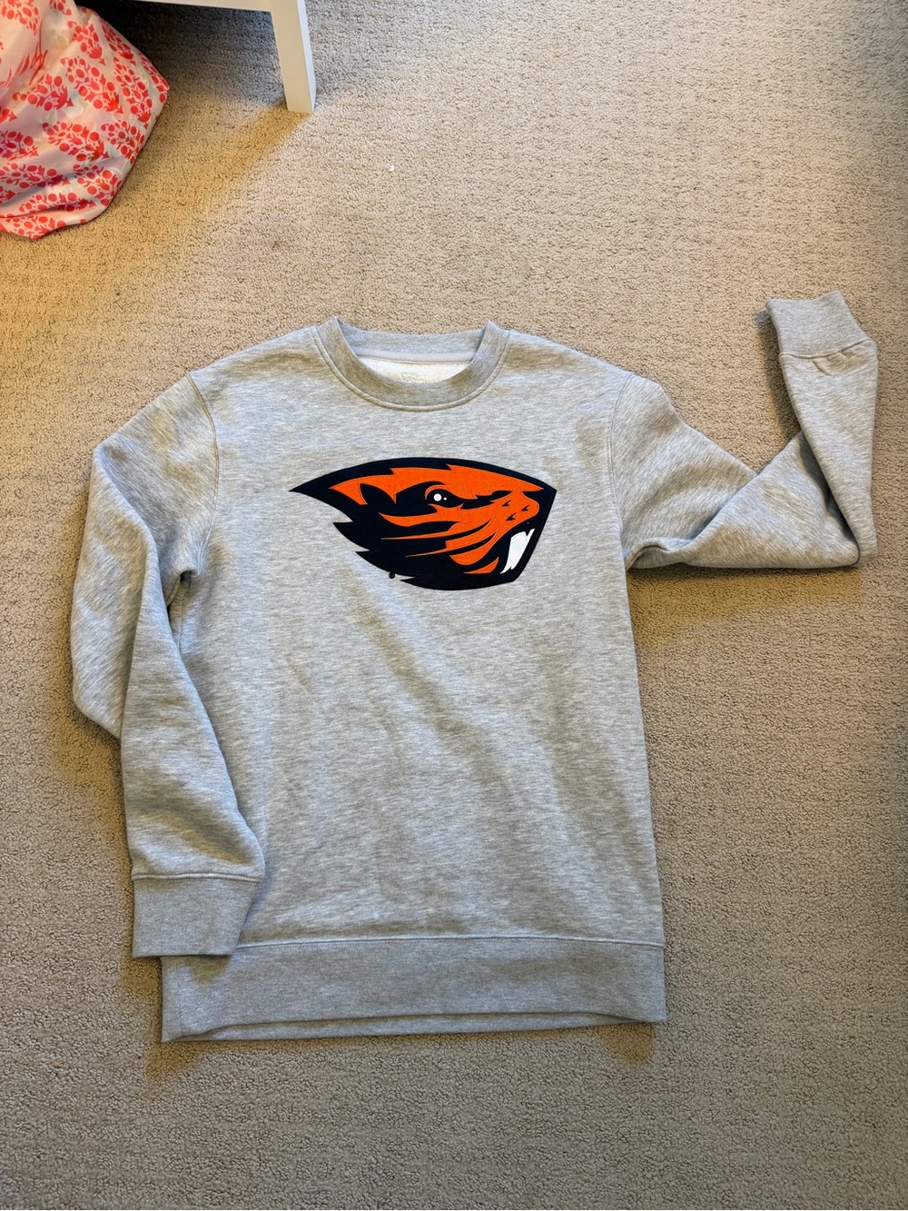 Fanatics Gray Crewneck Sweatshirt with Orange and Black Logo